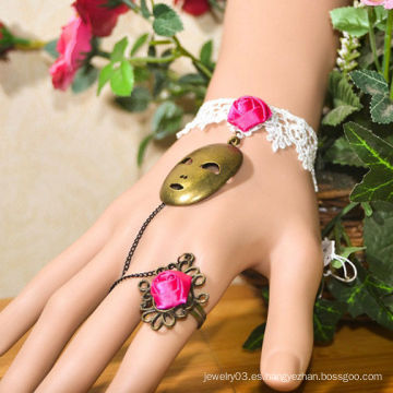 Facotry encantos accesseras de tela al por mayor FC-14 rosa dimamond caucho bracele